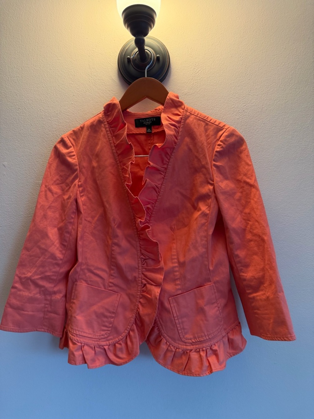 Talbots Coral Ruffle-Trim‎ Jacket 2P